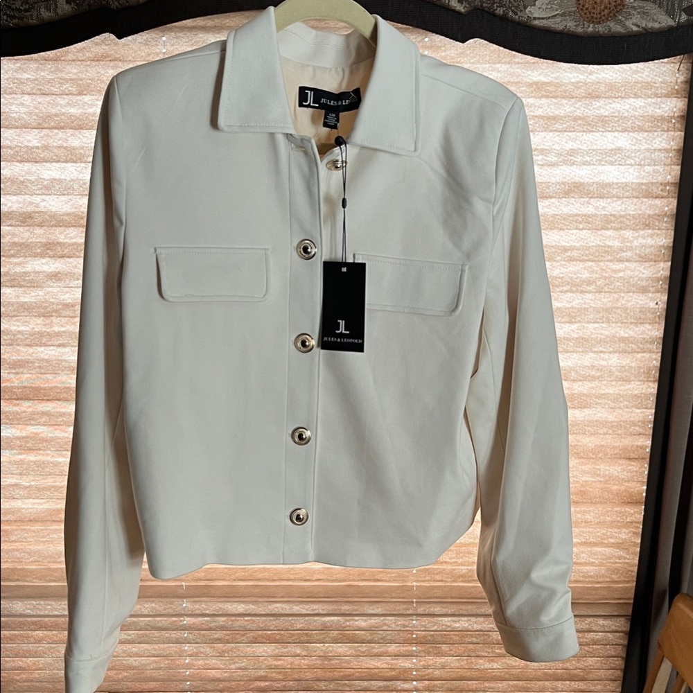Cream Button-Down Utility Shirt (No Tags)